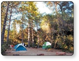 Great Yosemite National Park camping, with the comfort of modern restrooms and hot showers.